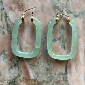 Jade and gold earrings